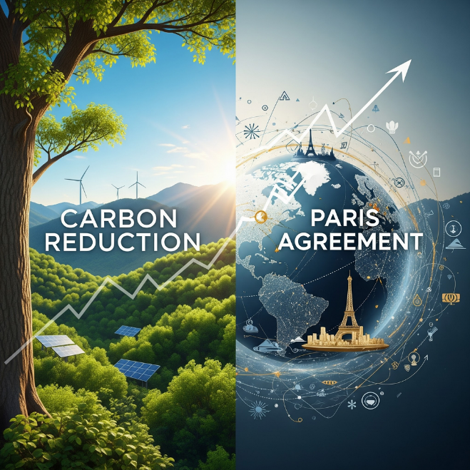 Picture dipicting Carbon Reduction and the Paris Agreement.